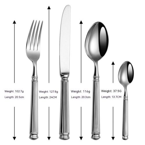 Roman Knife, Fork And Spoon 304 Stainless Steel Thickened