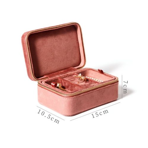 Simple Solid Color Flannel Jewelry Storage Box