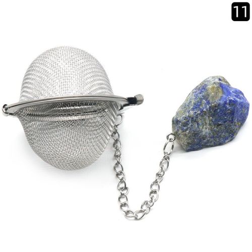 Natural Raw Gemstone Filter Ball Stew Ingredients Ball Stainless Steel Tea Filter Kitchen Gadgets