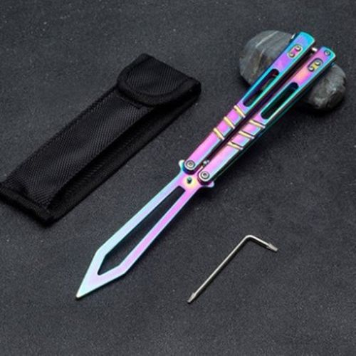 Outdoor Portable Training Knife All Steel Self-defense Practice Knife